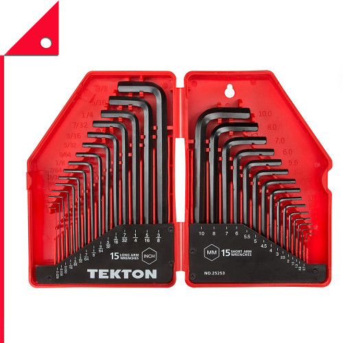 TEKTON : TKT25253* ชุดประเเจเหลี่ยม Hex Key Wrench Set, 30-Piece
