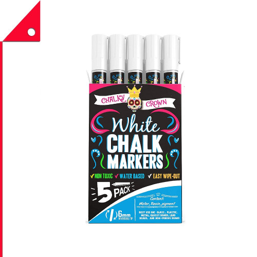 Crafty : CFTCCWCM6* ชอล์กมาร์คเกอร์ Crown Liquid Chalk Marker Pen 5pk.