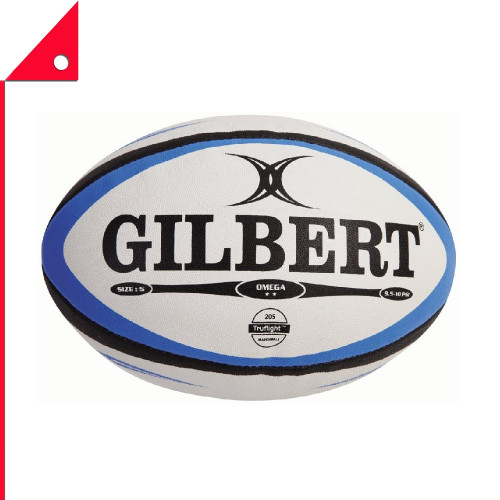 Gilbert : GIB41027005* ลูกรักบี้ Omega Match Rugby Ball, Black / Royal - Size 5