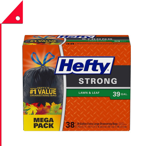 Hefty : HFTE87038* ถุงขยะ Strong Large Trash 39 Gallon, 38 Count