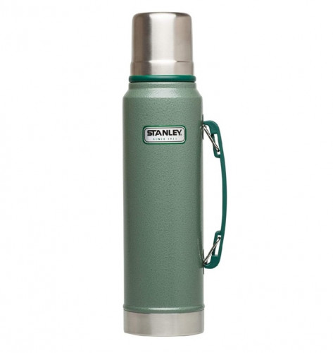 Stanley : STL10-01254-033* ขวดน้ำสแตนเลส Classic Vacuum Bottle Hammertone Green  1.1QT