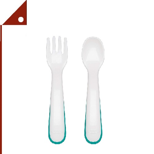 OXO : OXO61139200* ชุดช้อนส้อมสำหรับเด็ก Tot Plastic Fork & Spoon Set, Teal