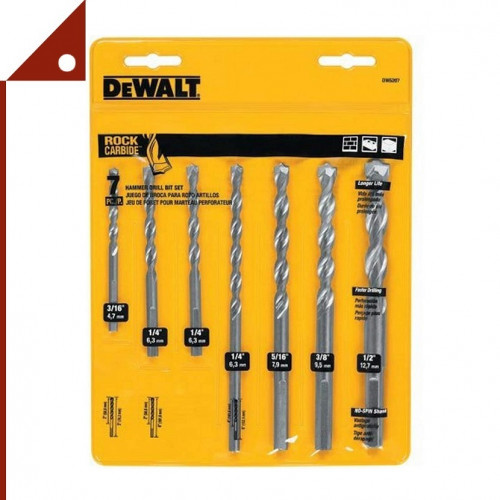 DEWALT : DWTDW5207* ดอกสว่าน Masonry Drill Bit Set, 7-Piece
