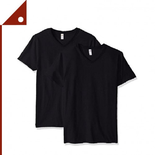 Fruit of the Loom : FOLMVB-S* เสื้อยืดคอวีผู้ชาย Men's Lightweight Cotton V-Neck Black, Small 2-pk