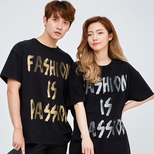 เสื้อยืดแฟชั่นเกาหลีล้างสต็อค ลาย FASHION IS PASSION