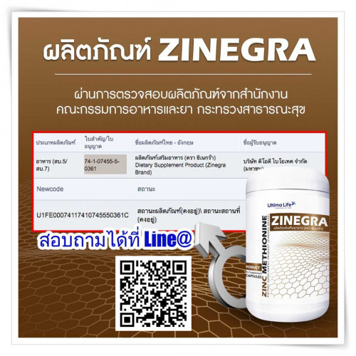 Zinegra (ซิเนกร้า) ผลิตภัณฑ์เสริมอาหาร ดูแลคุณผู้ชาย